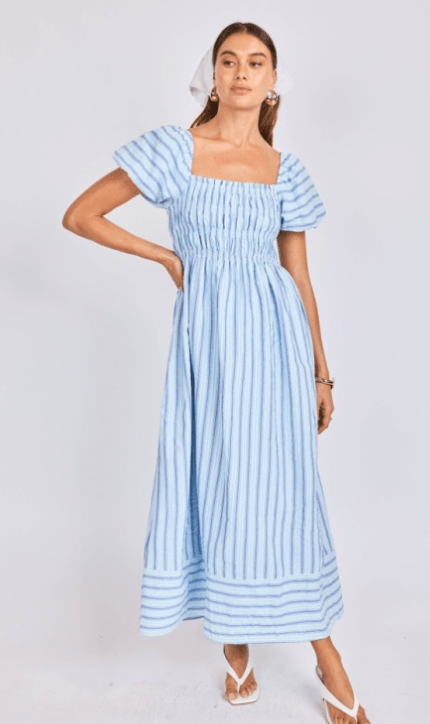 Blue Multi Cape Cod Dress - Amor Lafayette