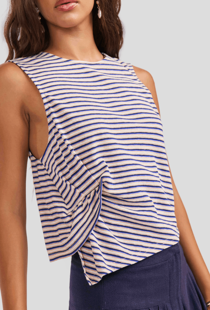 Blue Multi Caspian Knit Top - Amor Lafayette