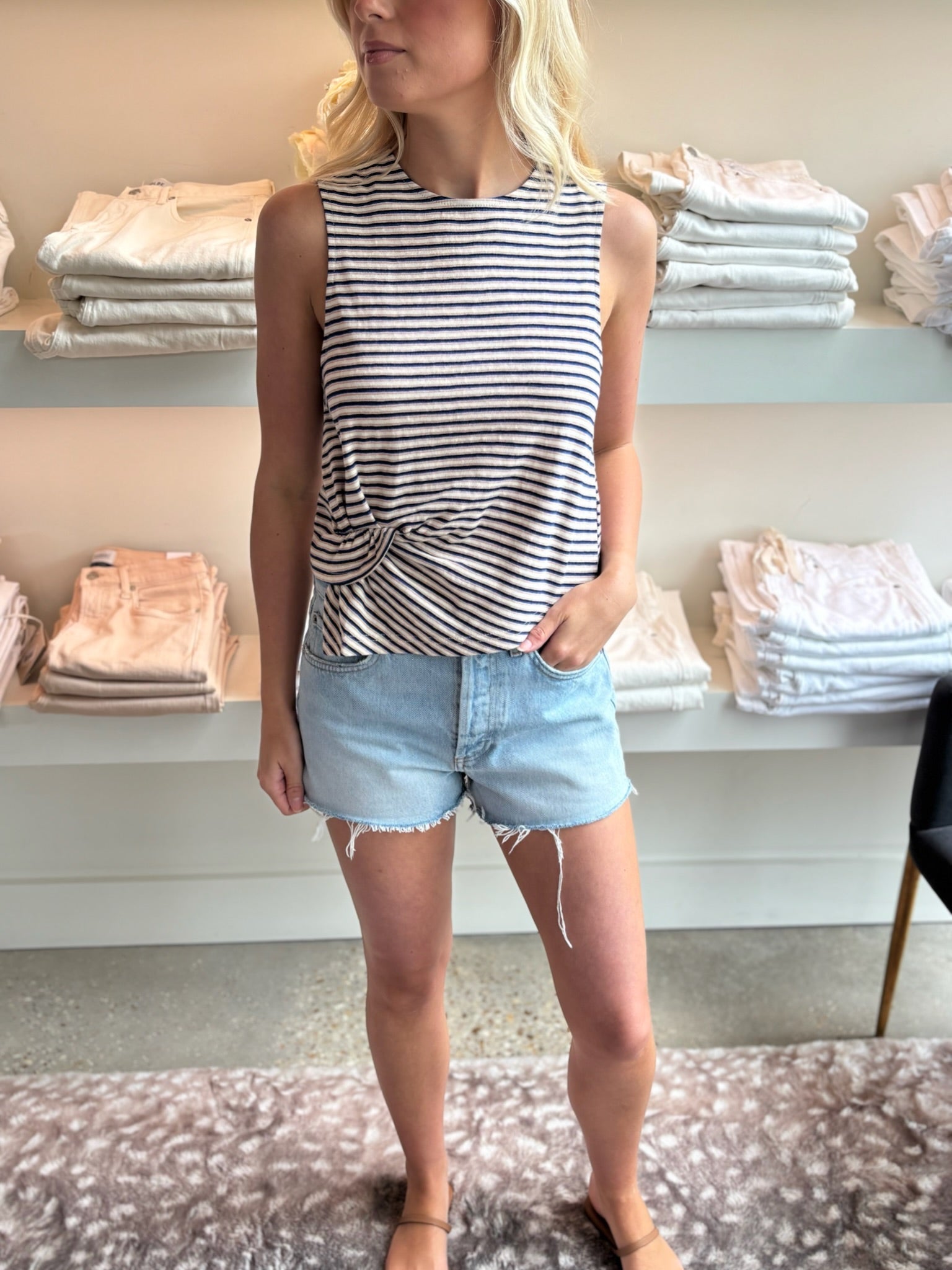 Blue Multi Caspian Knit Top - Amor Lafayette