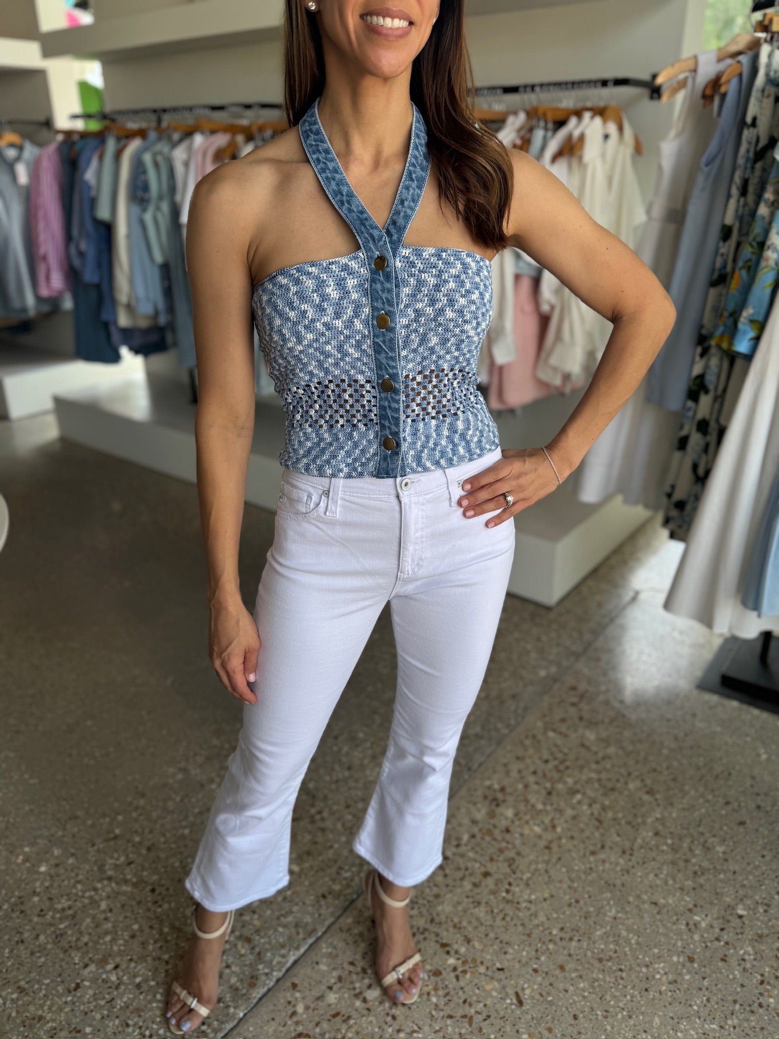 Blue Muse Hand Crochet Top - Amor Lafayette