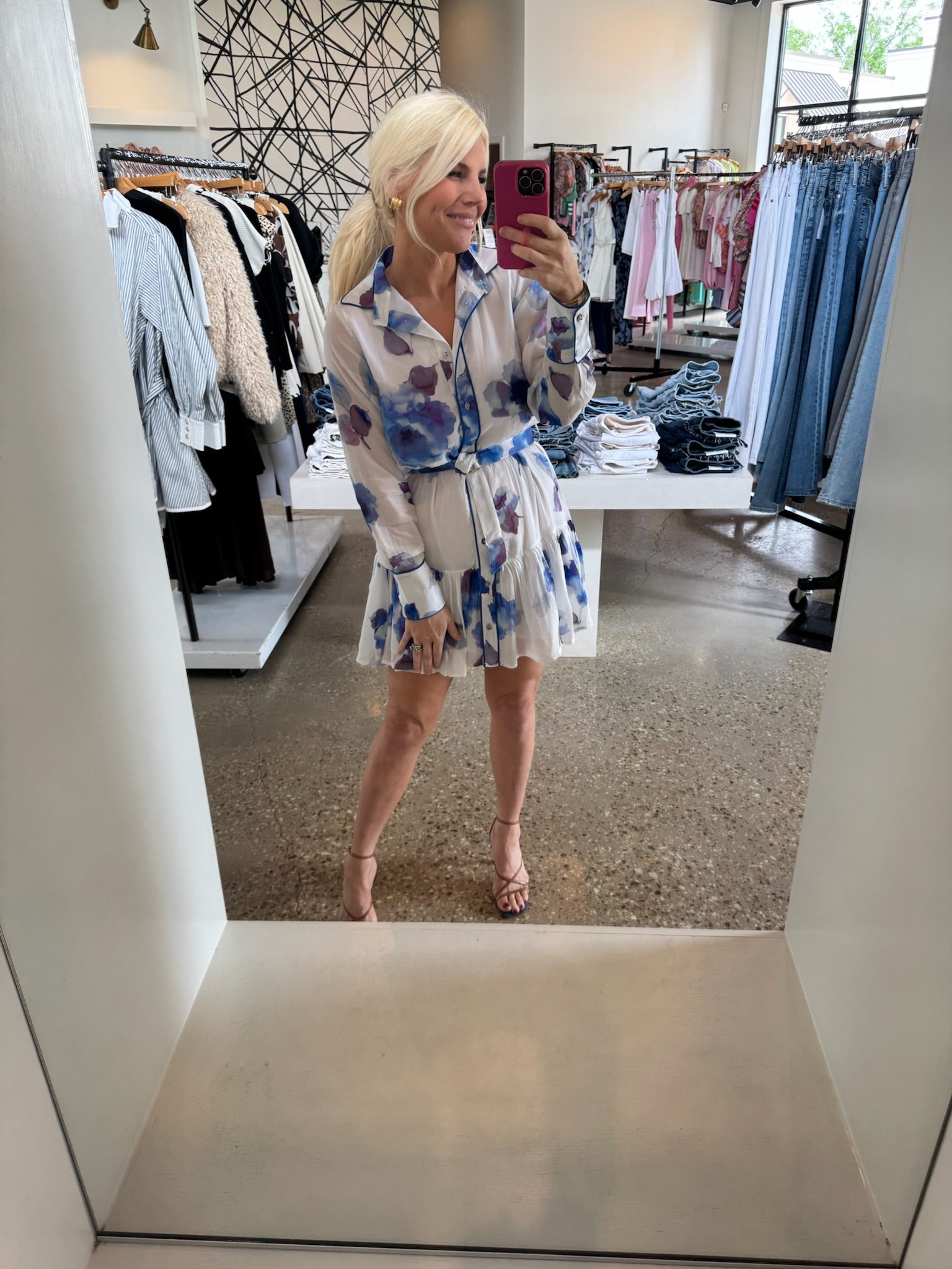 Blue Paradise Amelie Print Mini Dress - Amor Lafayette