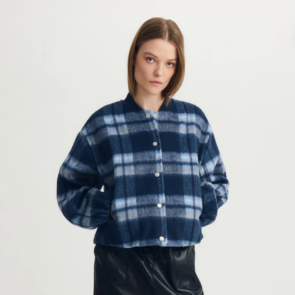 Blue Plaid Sofie Jacket - Amor Lafayette