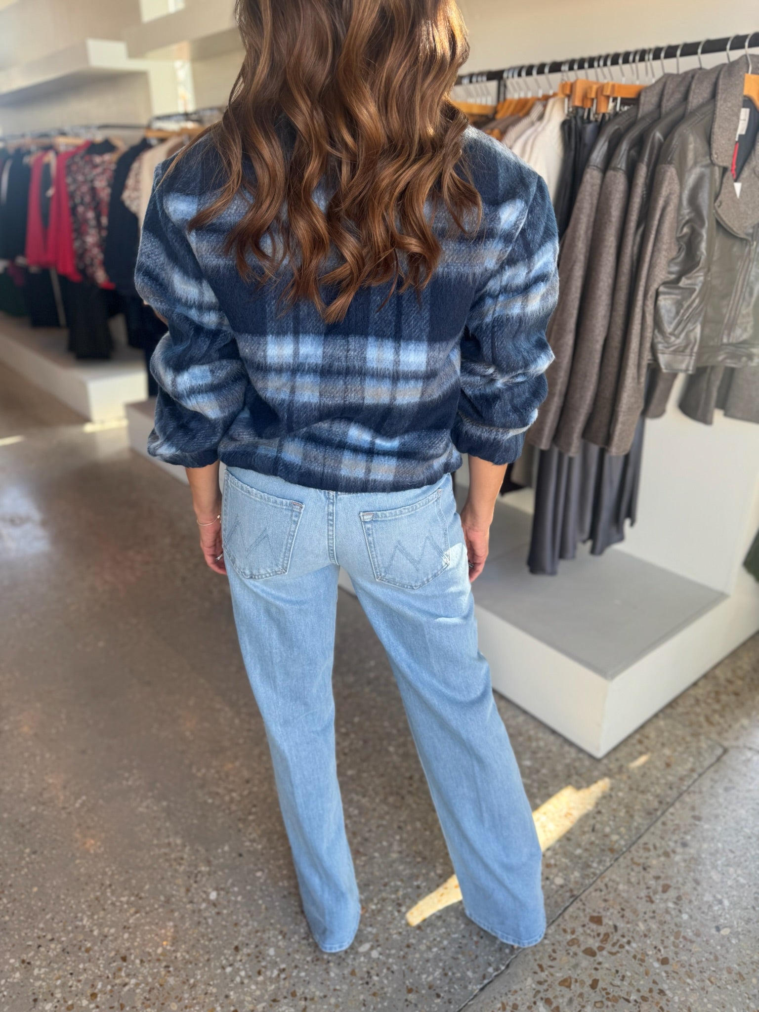 Blue Plaid Sofie Jacket - Amor Lafayette
