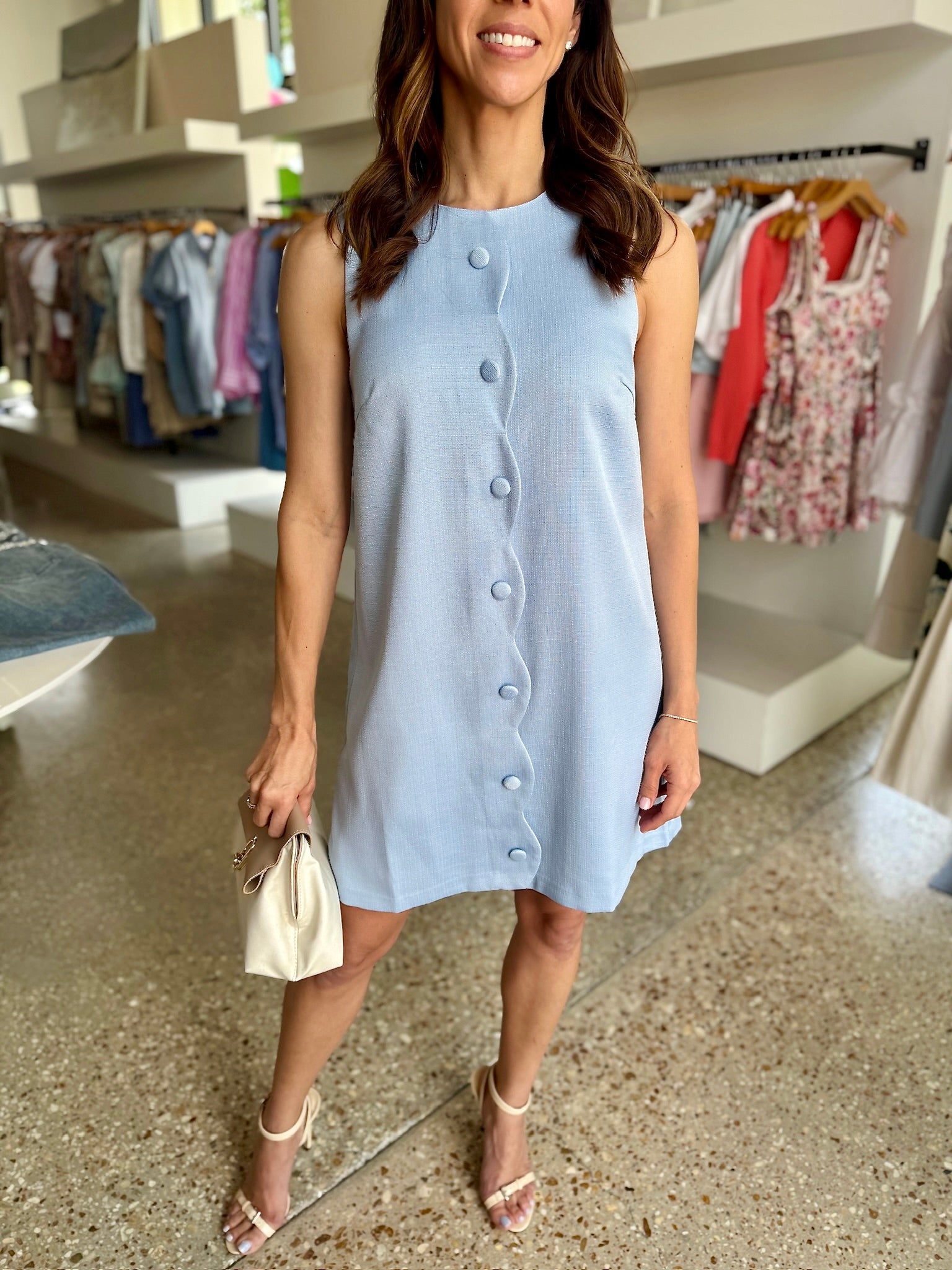 Blue Sky Shift Dress - Amor Lafayette