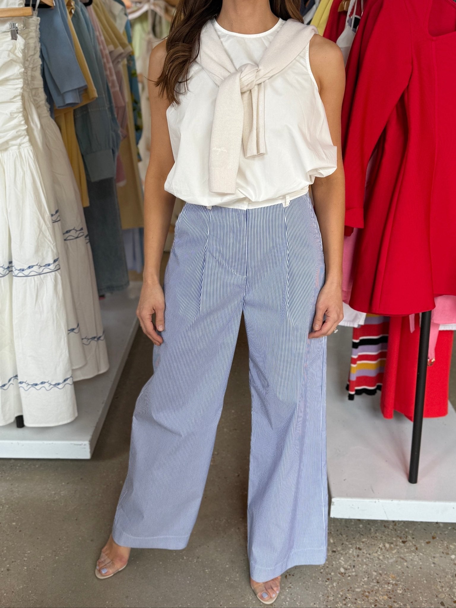 Blue Stripe Charlotte Pant - Amor Lafayette