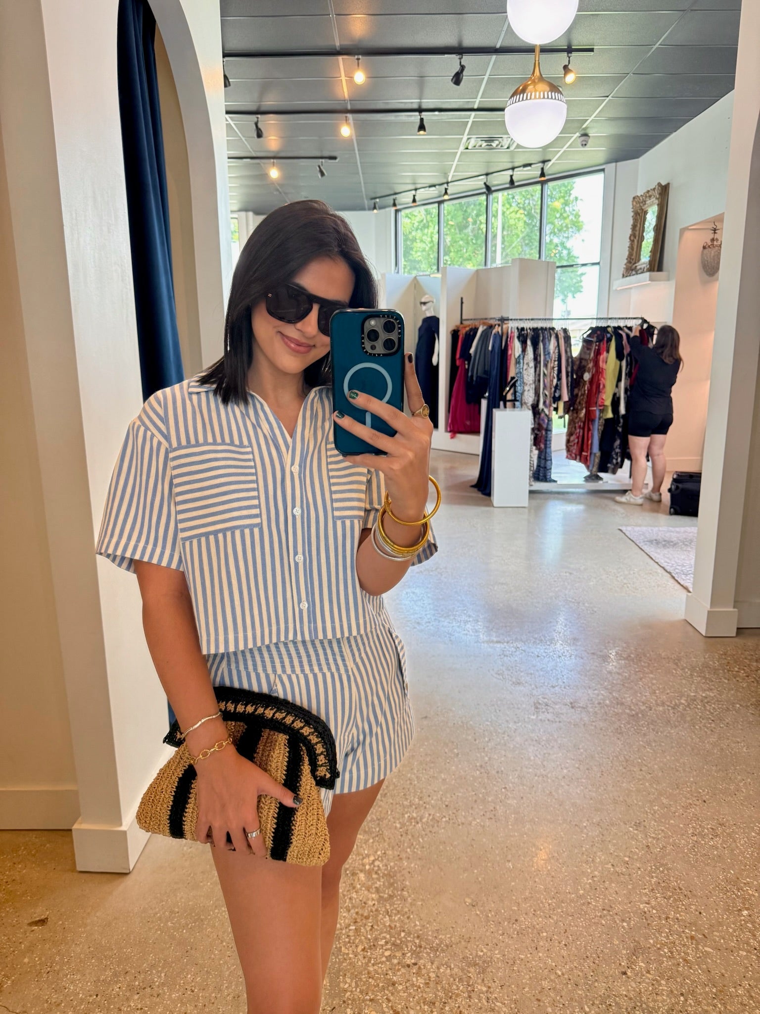 Blue Stripe Trish Top - Amor Lafayette