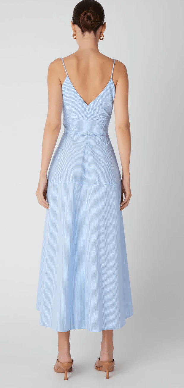 Blue White Stripe Neroni Dress - Amor Lafayette