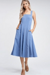 Blue Woven Midi Dress - Amor Lafayette