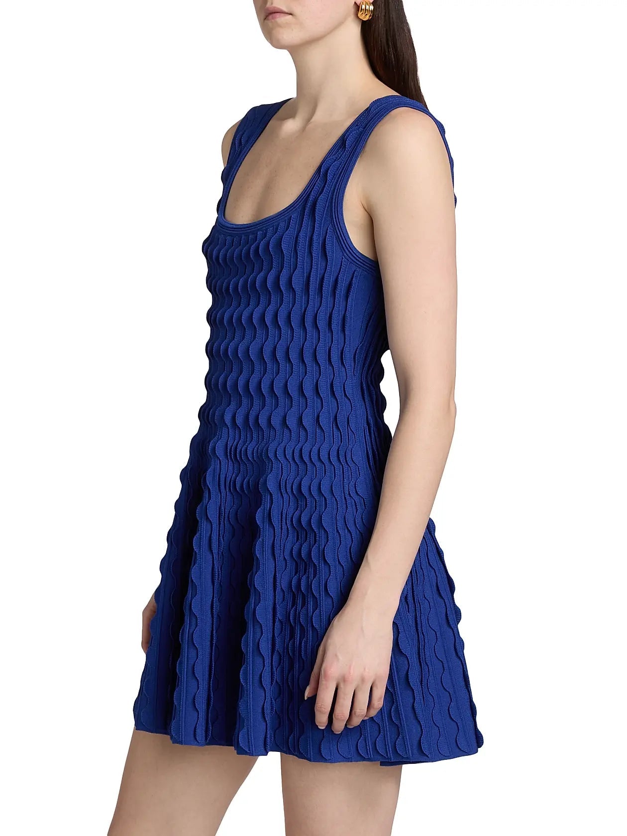 Blueberry Vanna Scalloped Knit Mini Dress - Amor Lafayette