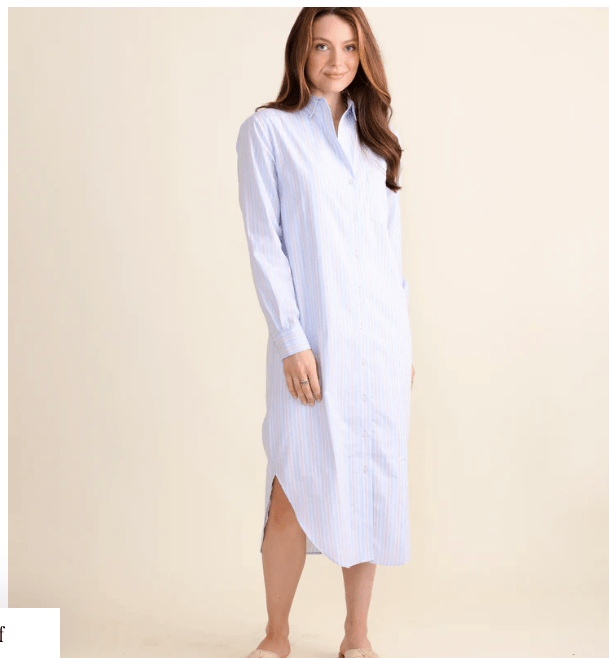 Blue/Rose Stripe Louisiana Dress - Amor Lafayette