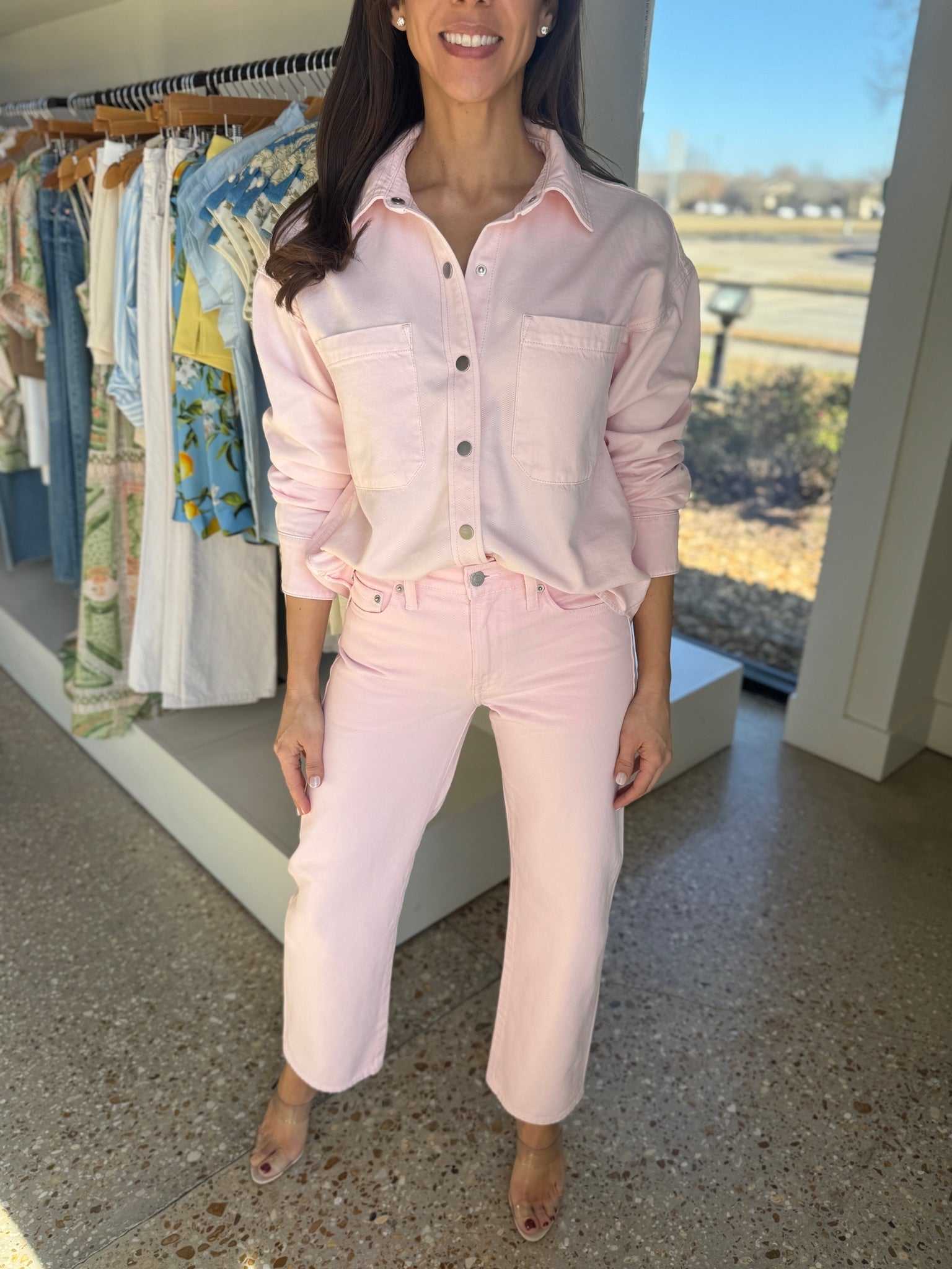 Blush Lexi Mid Rise Bowed Straight - Amor Lafayette