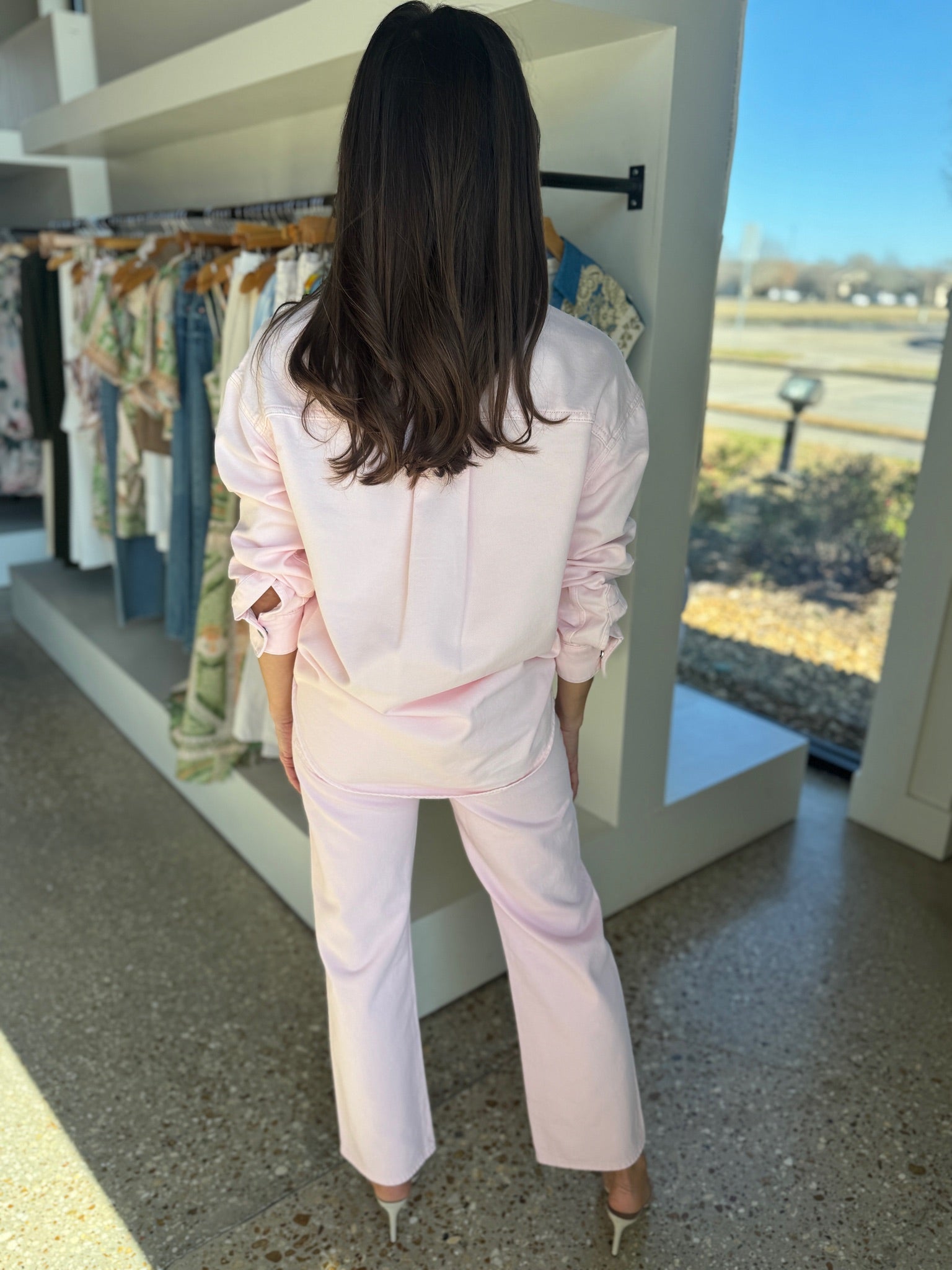 Blush Lexi Mid Rise Bowed Straight - Amor Lafayette