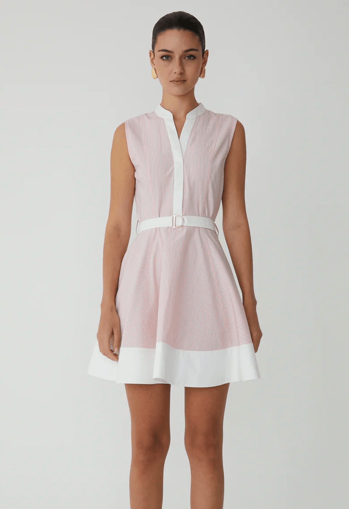 Blush/Black Candace Two Tone Stripe Dress - Amor Lafayette
