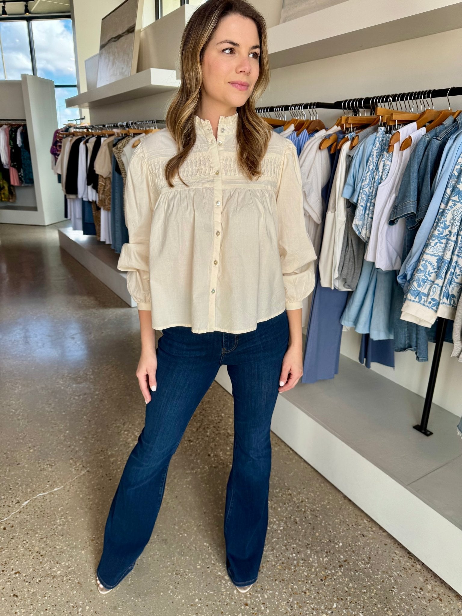 Bone Lindy Blouse - Amor Lafayette