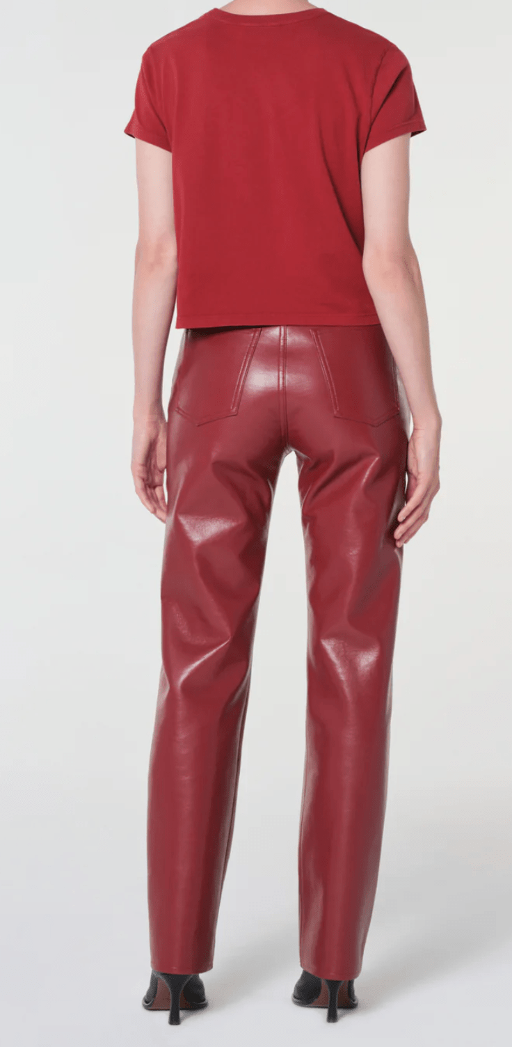Brick 90's pinch waist long in leather - Amor Lafayette