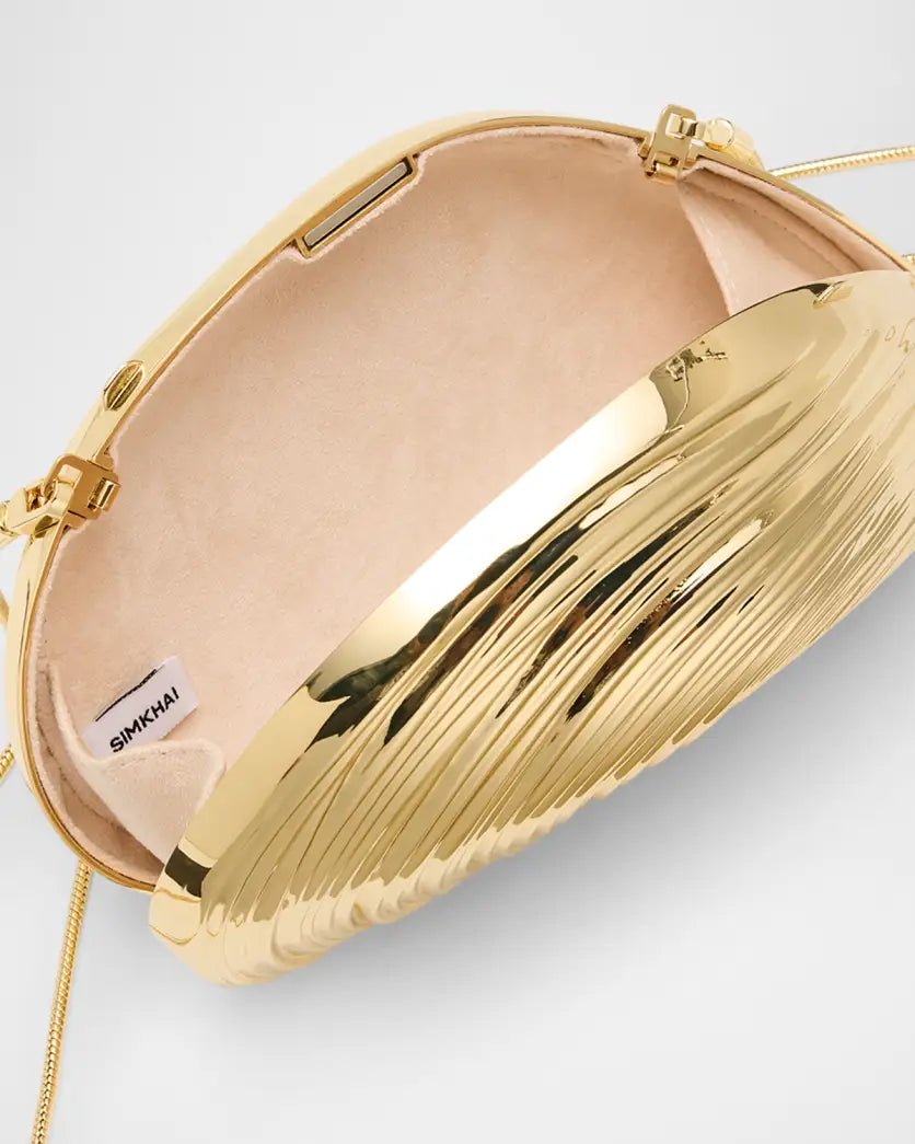 BRIDGET METAL OYSTER SHELL CLUTCH - Amor Lafayette
