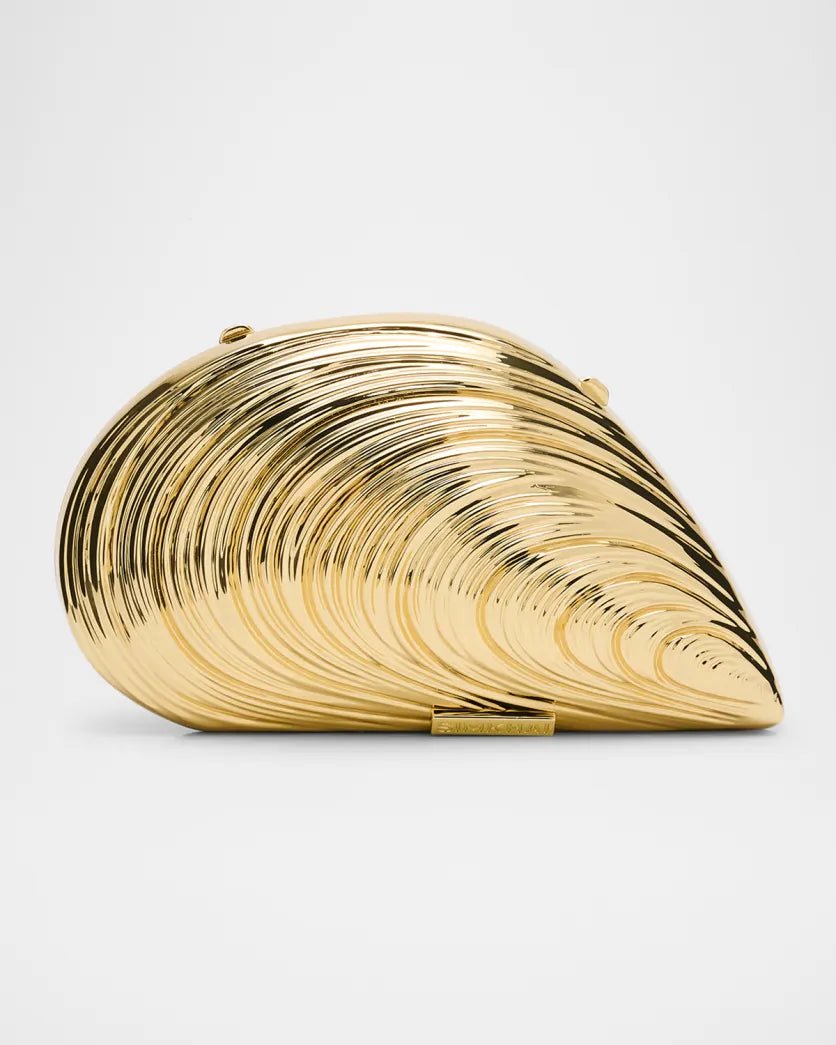 BRIDGET METAL OYSTER SHELL CLUTCH - Amor Lafayette