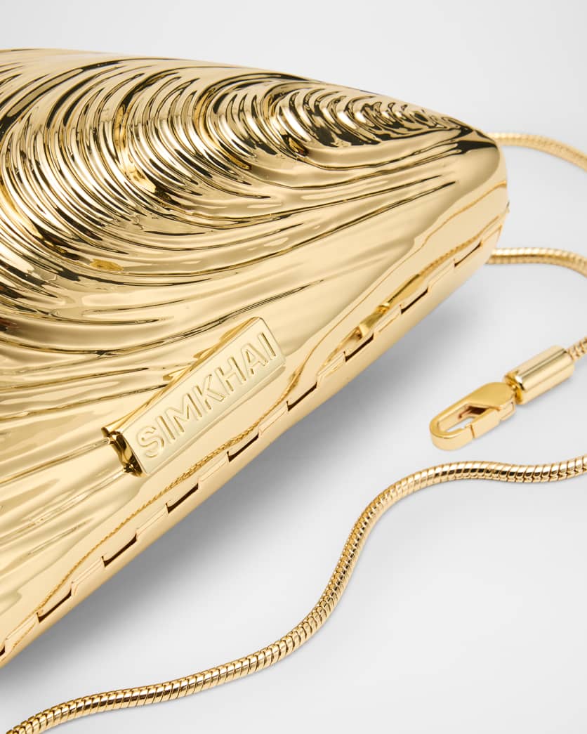 BRIDGET METAL OYSTER SHELL CLUTCH - Amor Lafayette