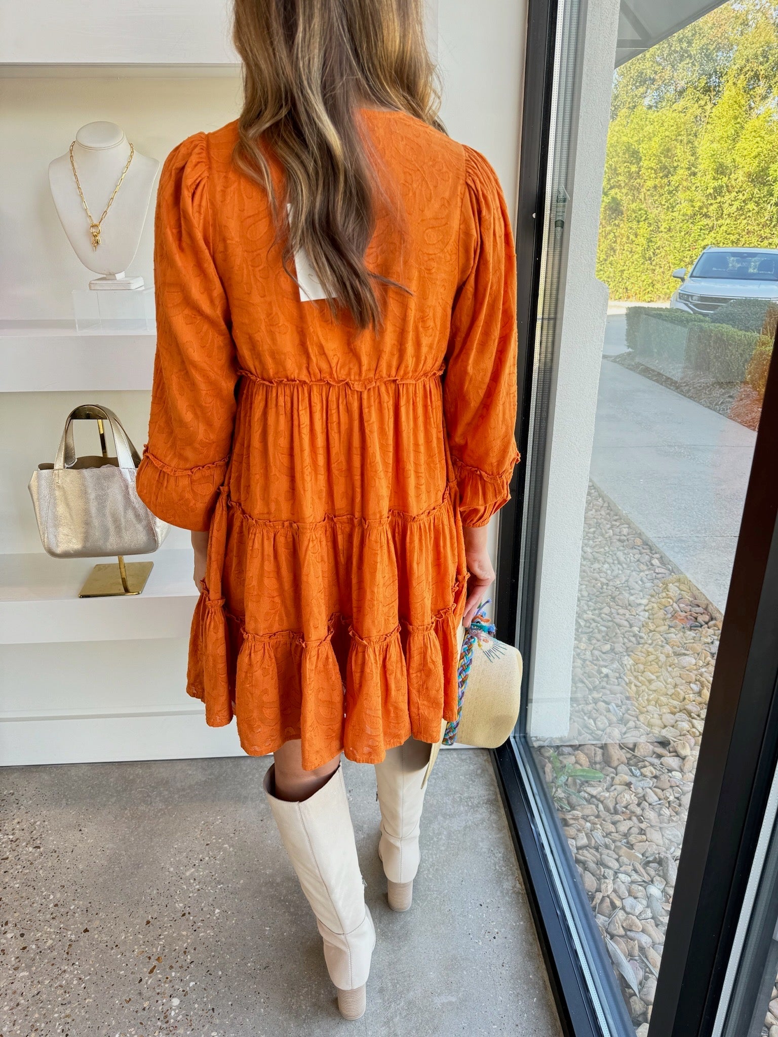 Bright Orange Blythe Mini Dress - Amor Lafayette