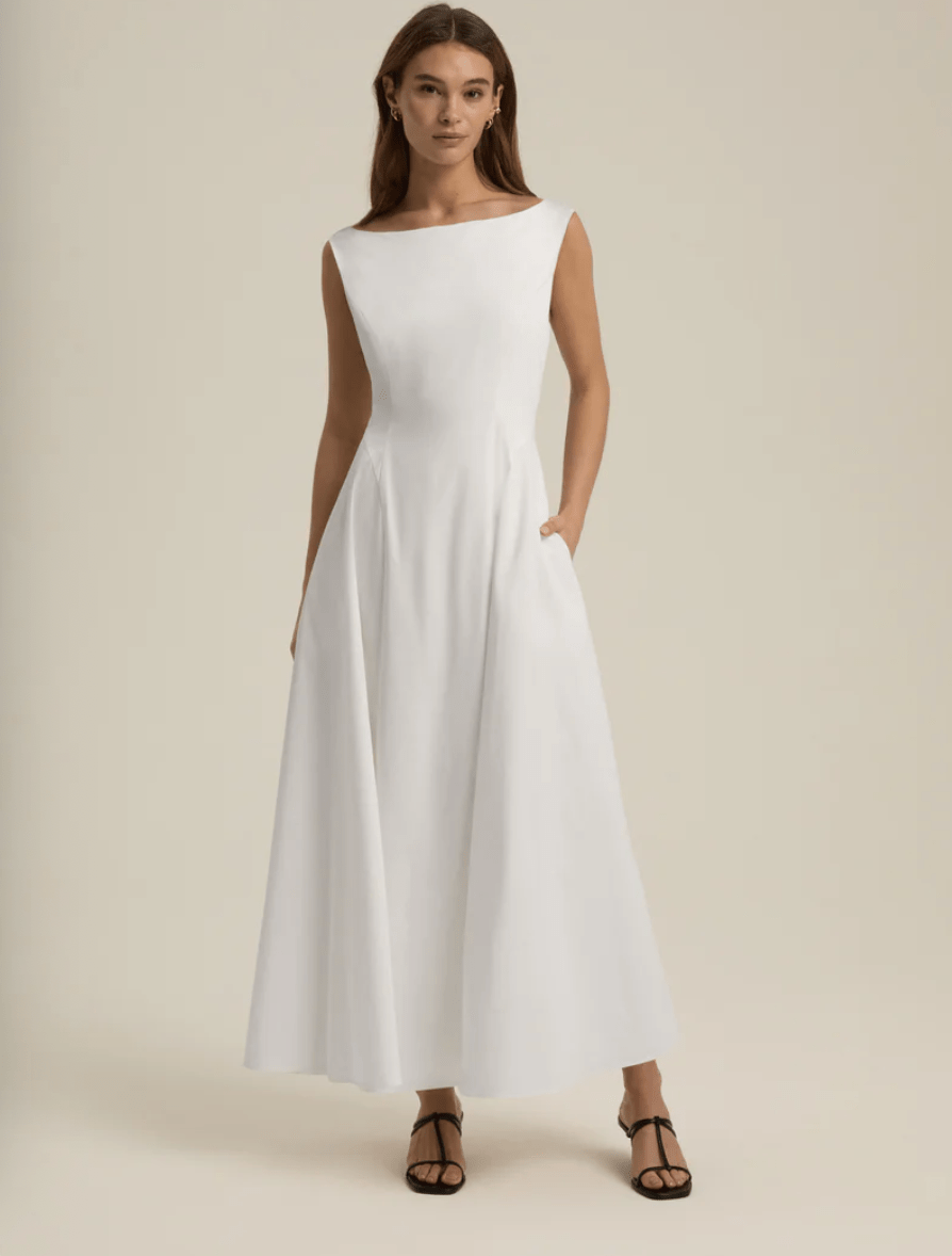 Bright White Catherine Dress - Amor Lafayette