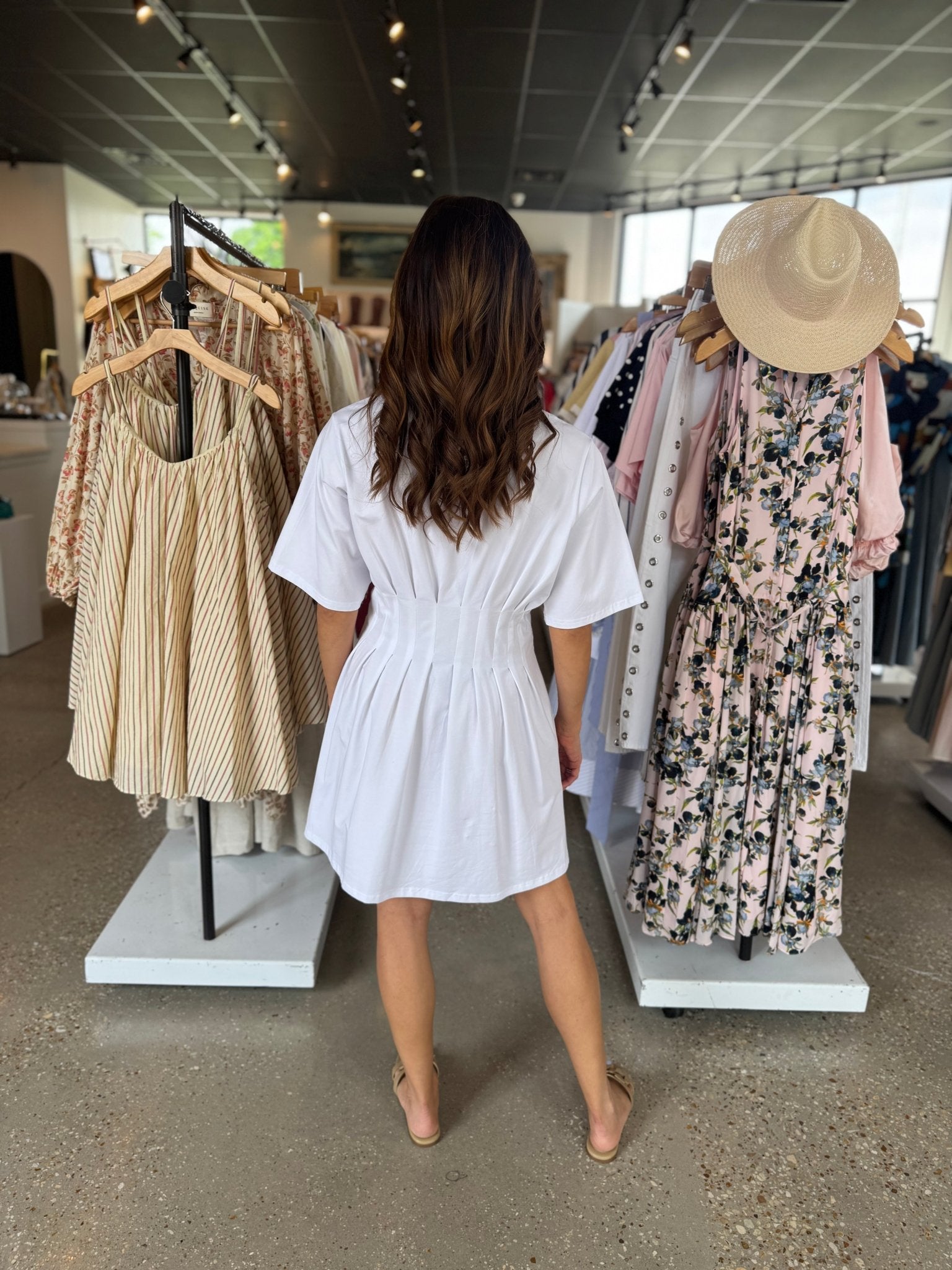 Bright White Inez Short Dress - Amor Lafayette