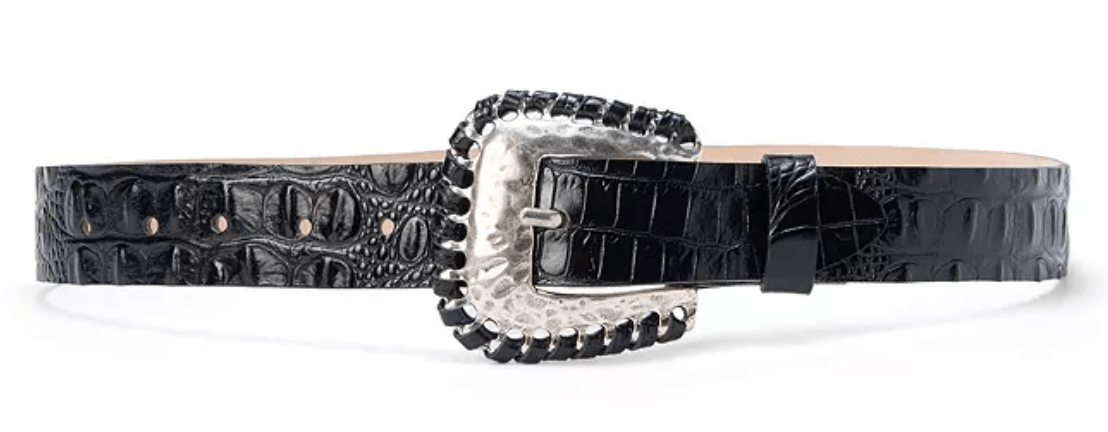Brisa Laced Croc Embellished Belt - Amor Lafayette