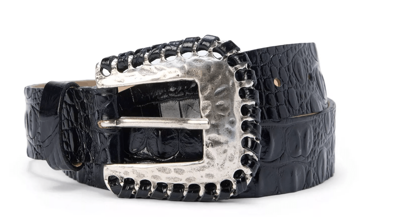 Brisa Laced Croc Embellished Belt - Amor Lafayette