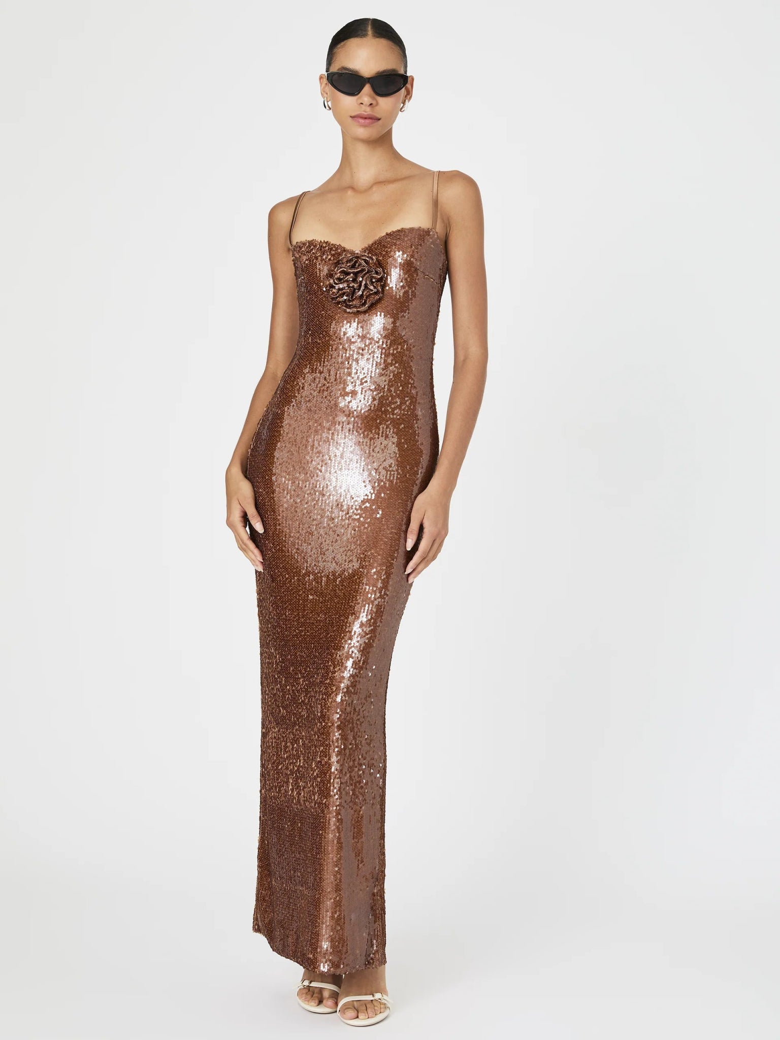 Brown Beatrice Sequin Maxi - Amor Lafayette