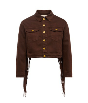 Brown Koda Crop Fringe Jacket - Amor Lafayette