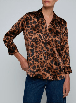 Brown Leopard Dani 3/4 Sleeve Blouse - Amor Lafayette