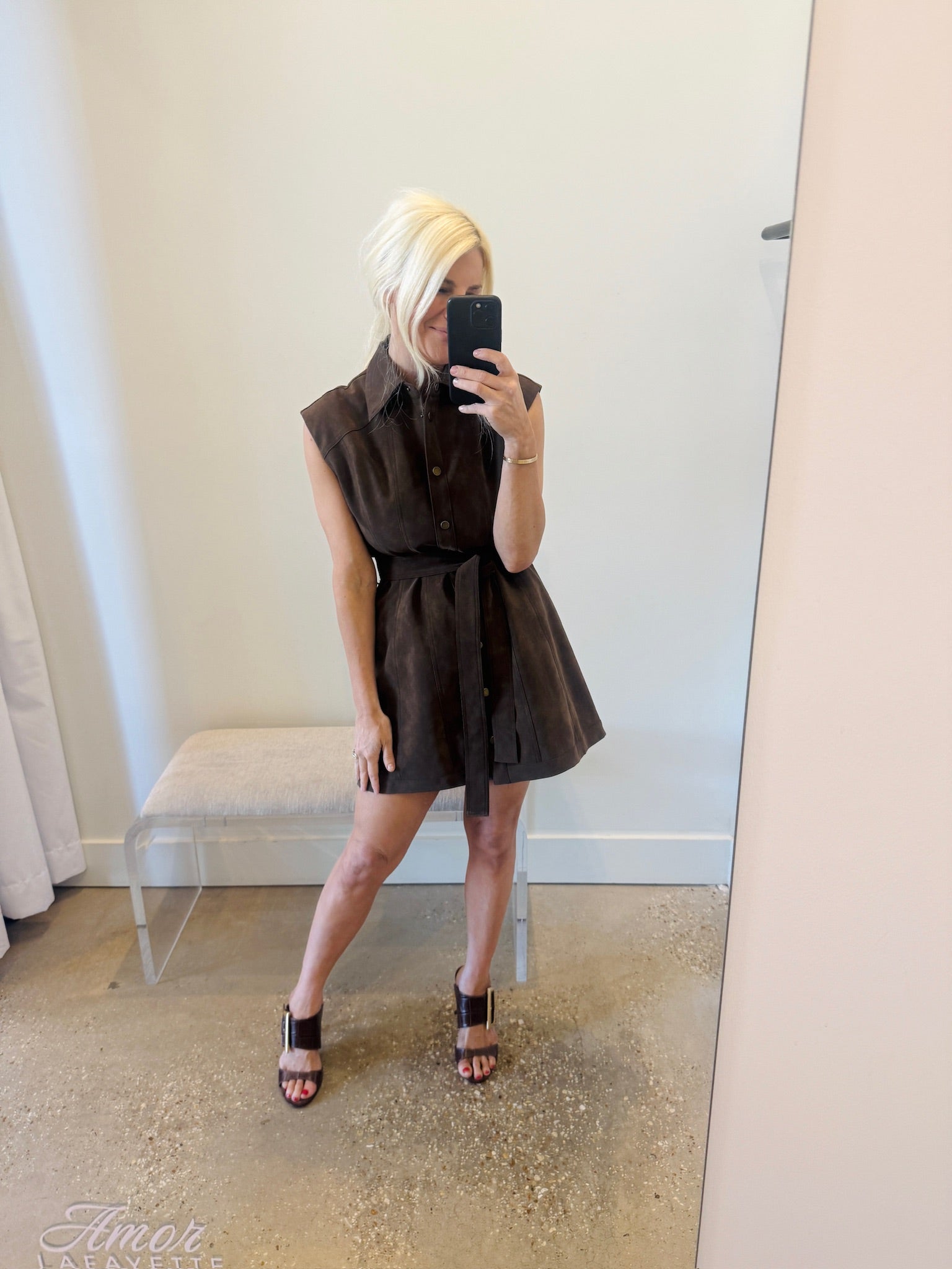 Brown Miller Mini Dress - Amor Lafayette