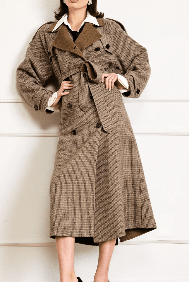 Brown Multi Lexi Plaid Coat - Amor Lafayette