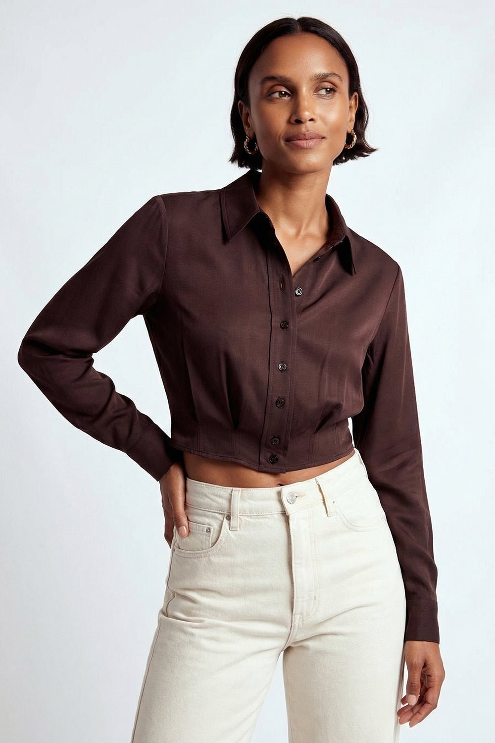 BROWN PAISLEY SHIRT - Amor Lafayette