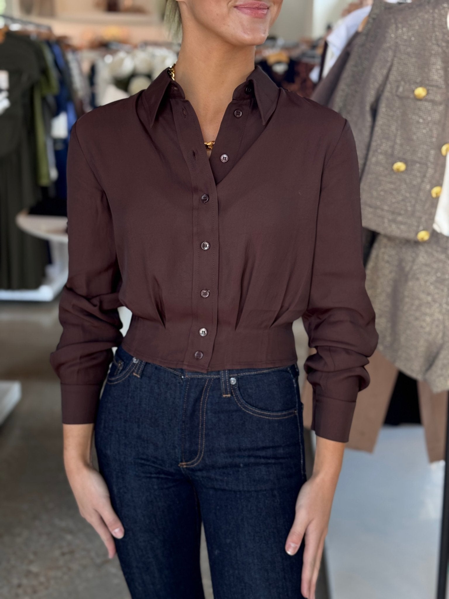 BROWN PAISLEY SHIRT - Amor Lafayette