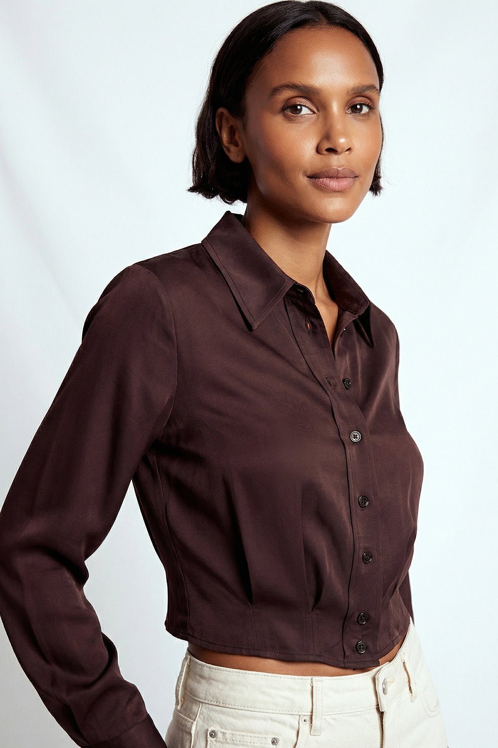 BROWN PAISLEY SHIRT - Amor Lafayette