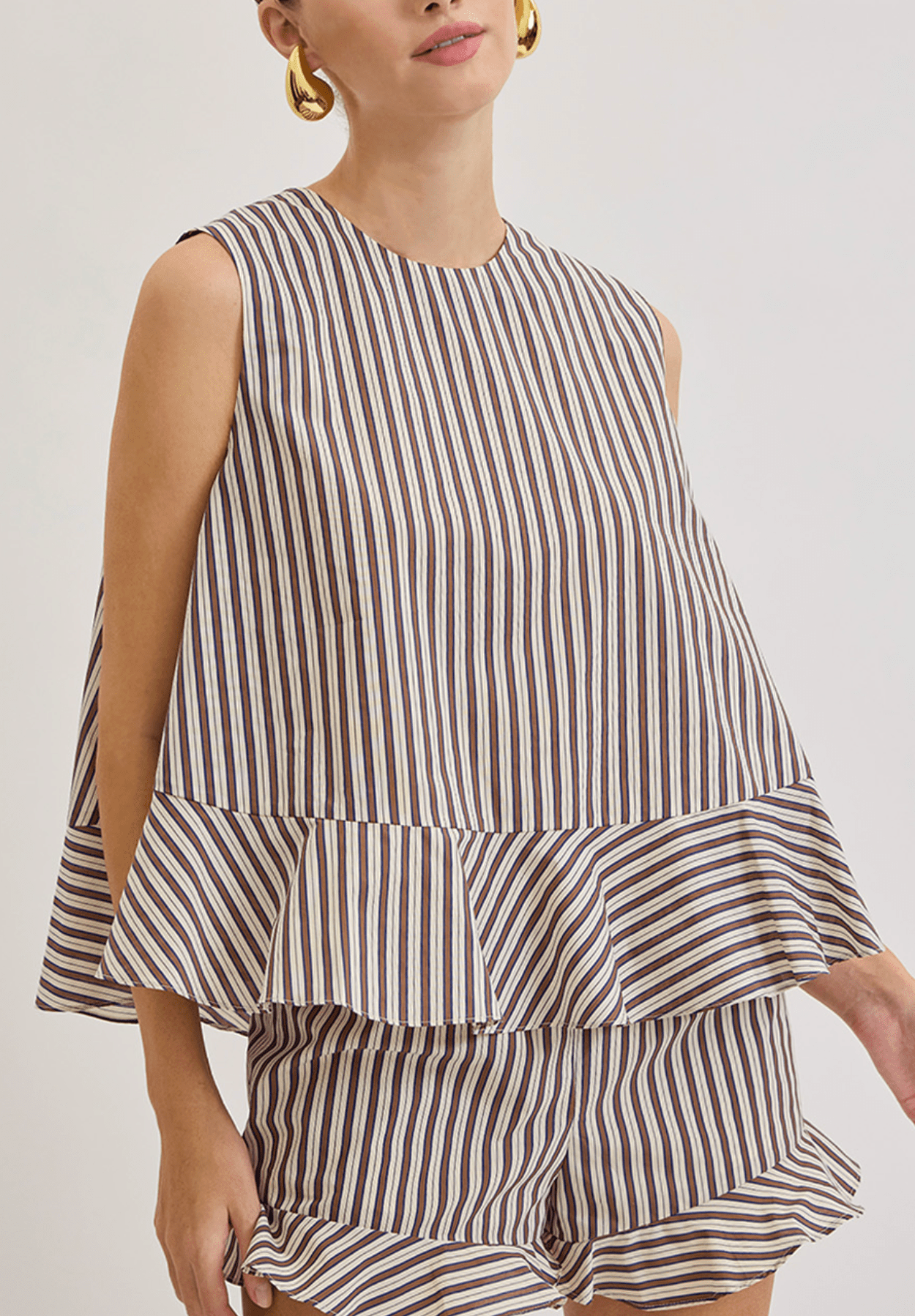 Brown Stripe Miller Top - Amor Lafayette