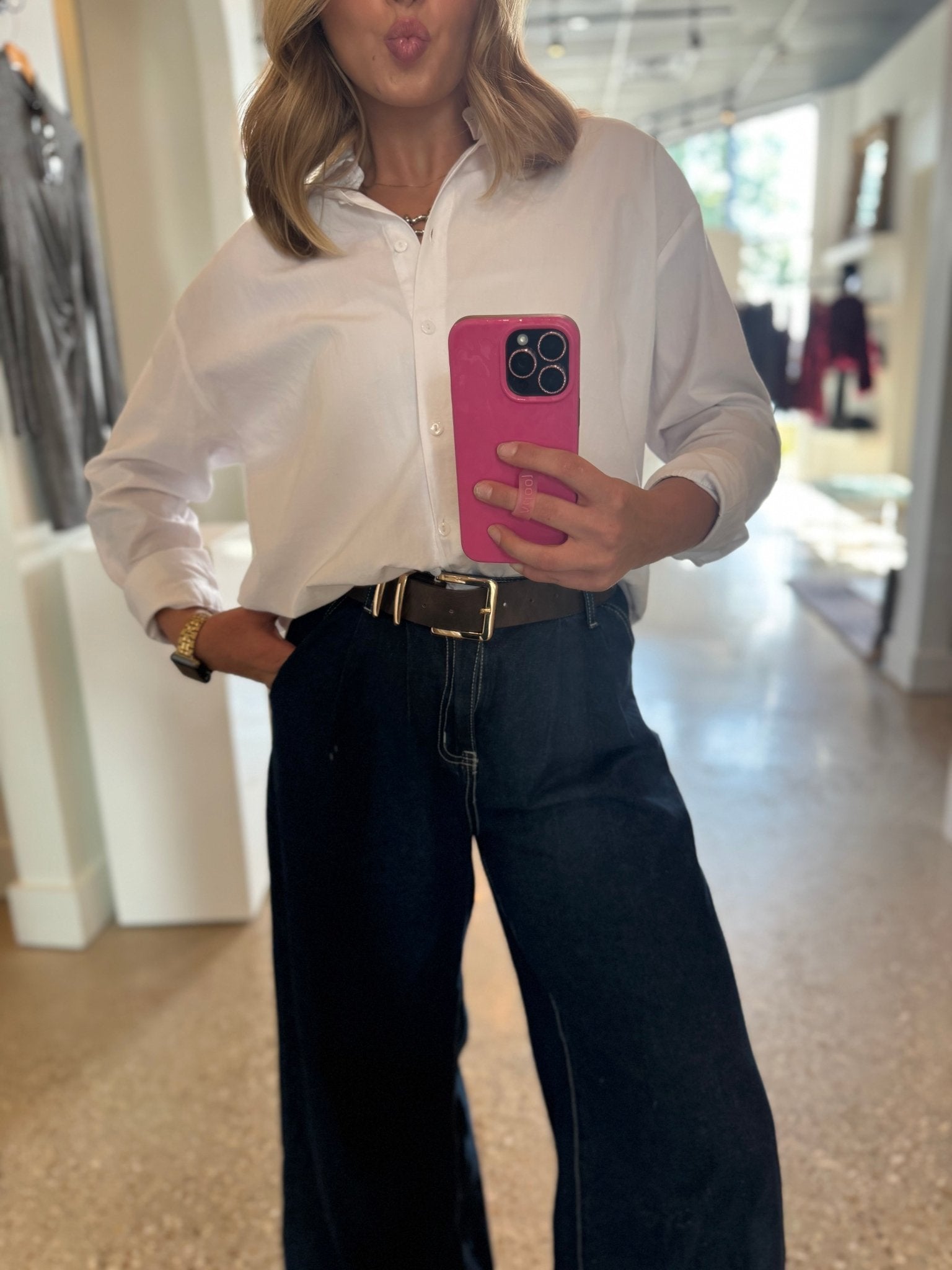 Brown Vintage Leather Belt - Amor Lafayette