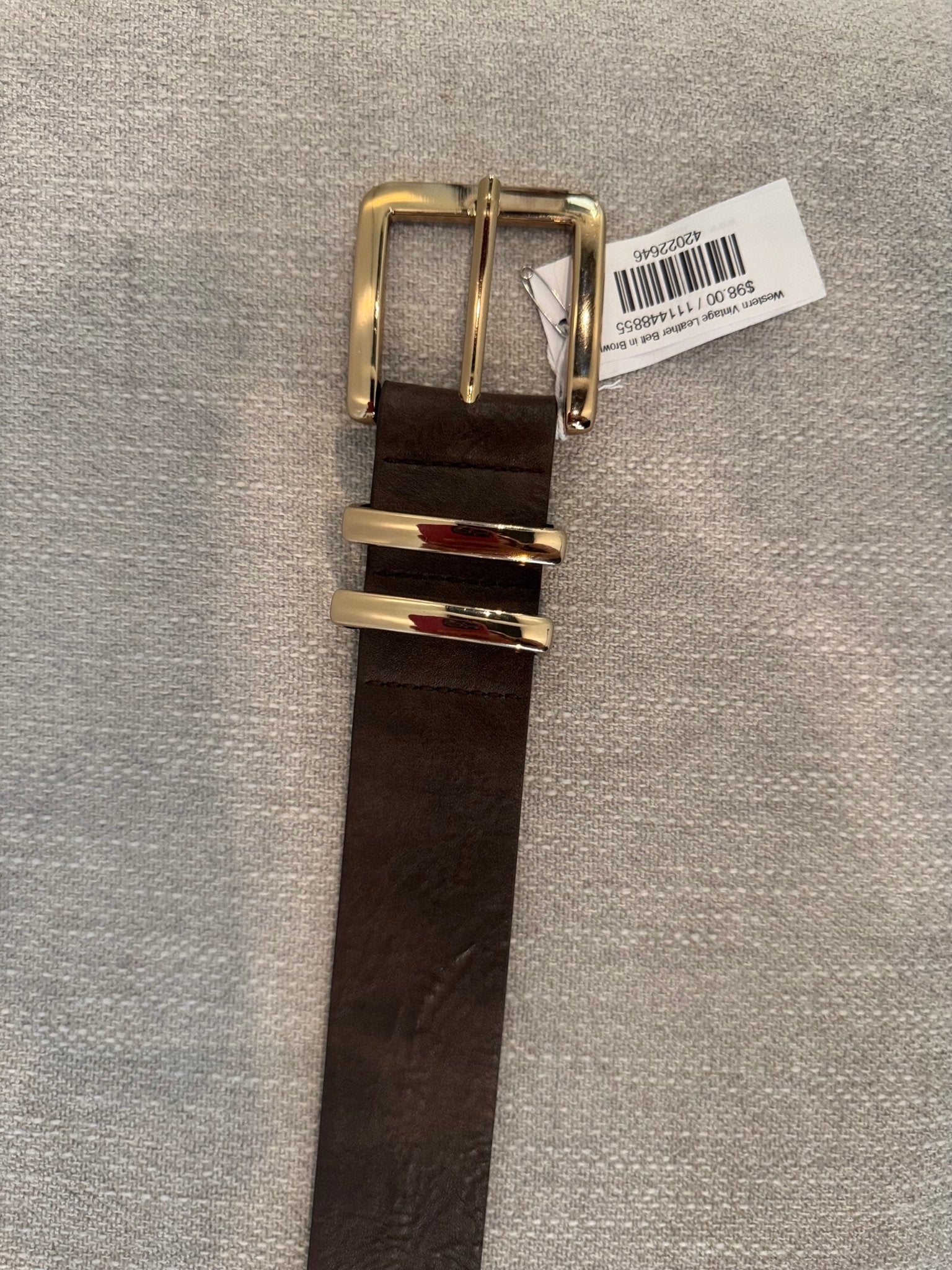 Brown Vintage Leather Belt - Amor Lafayette