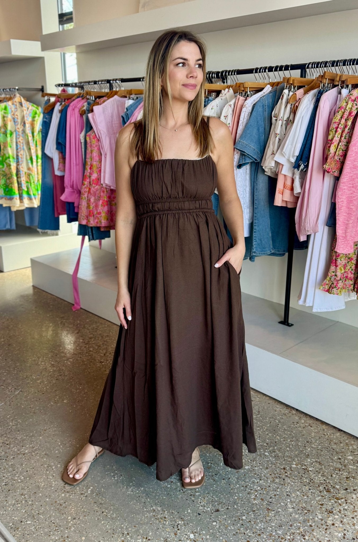 Brown Yvette Dress - Amor Lafayette