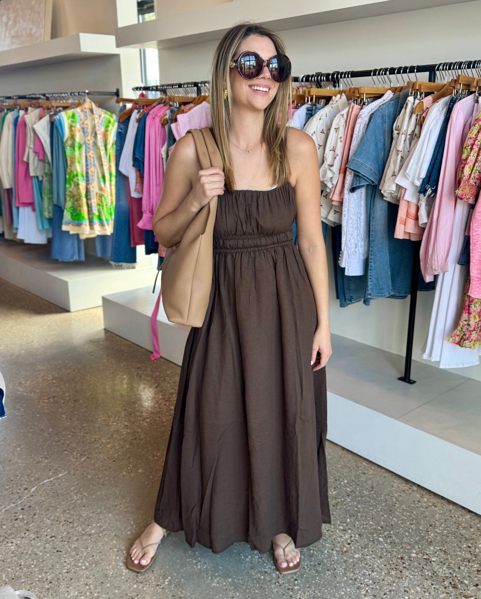 Brown Yvette Dress - Amor Lafayette