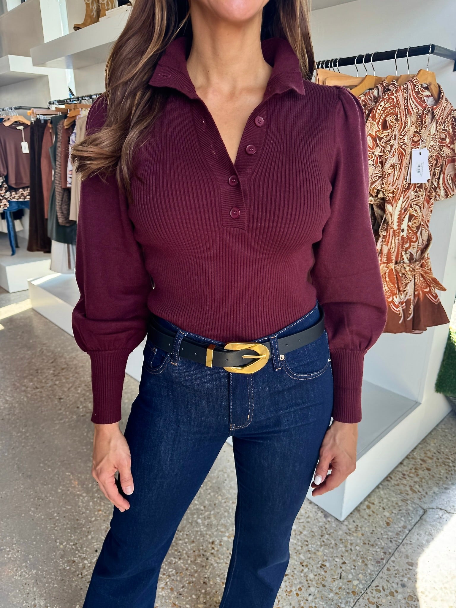 Burgundy Ash Sweater - Amor Lafayette