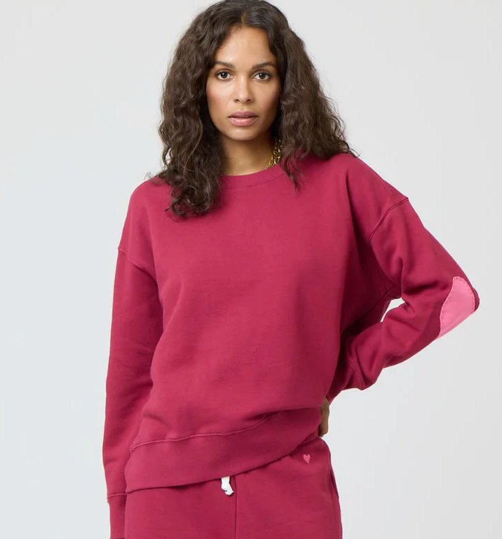 Burgundy Boyfriend Sweatshirt - Amor Lafayette