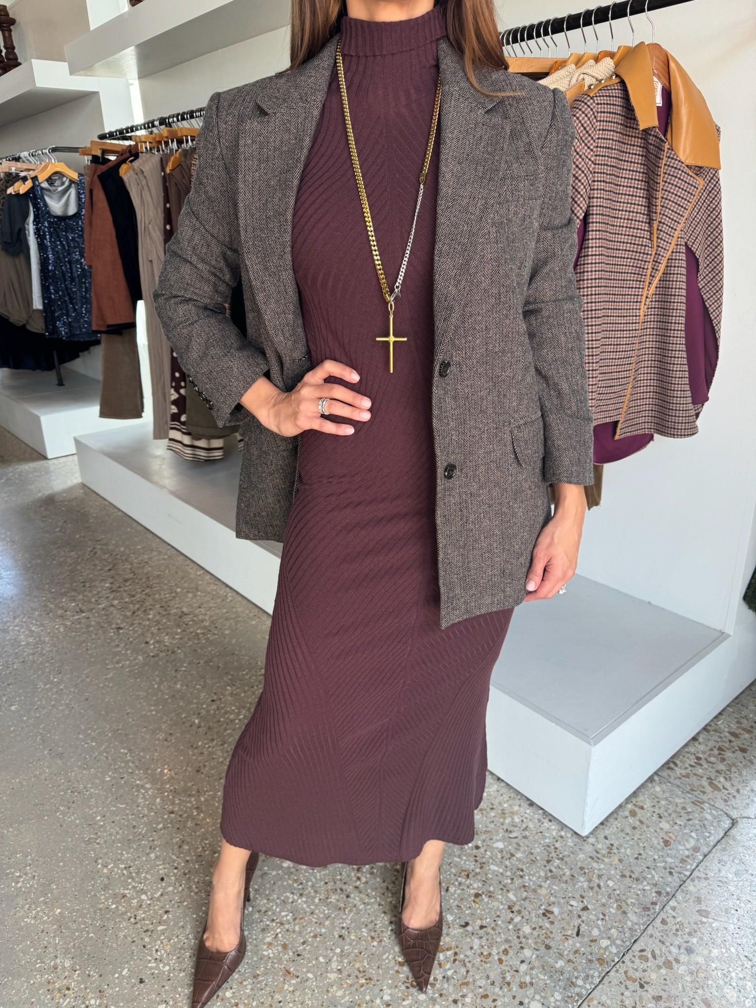 Burgundy Dahlia Be Your Girl Dress - Amor Lafayette