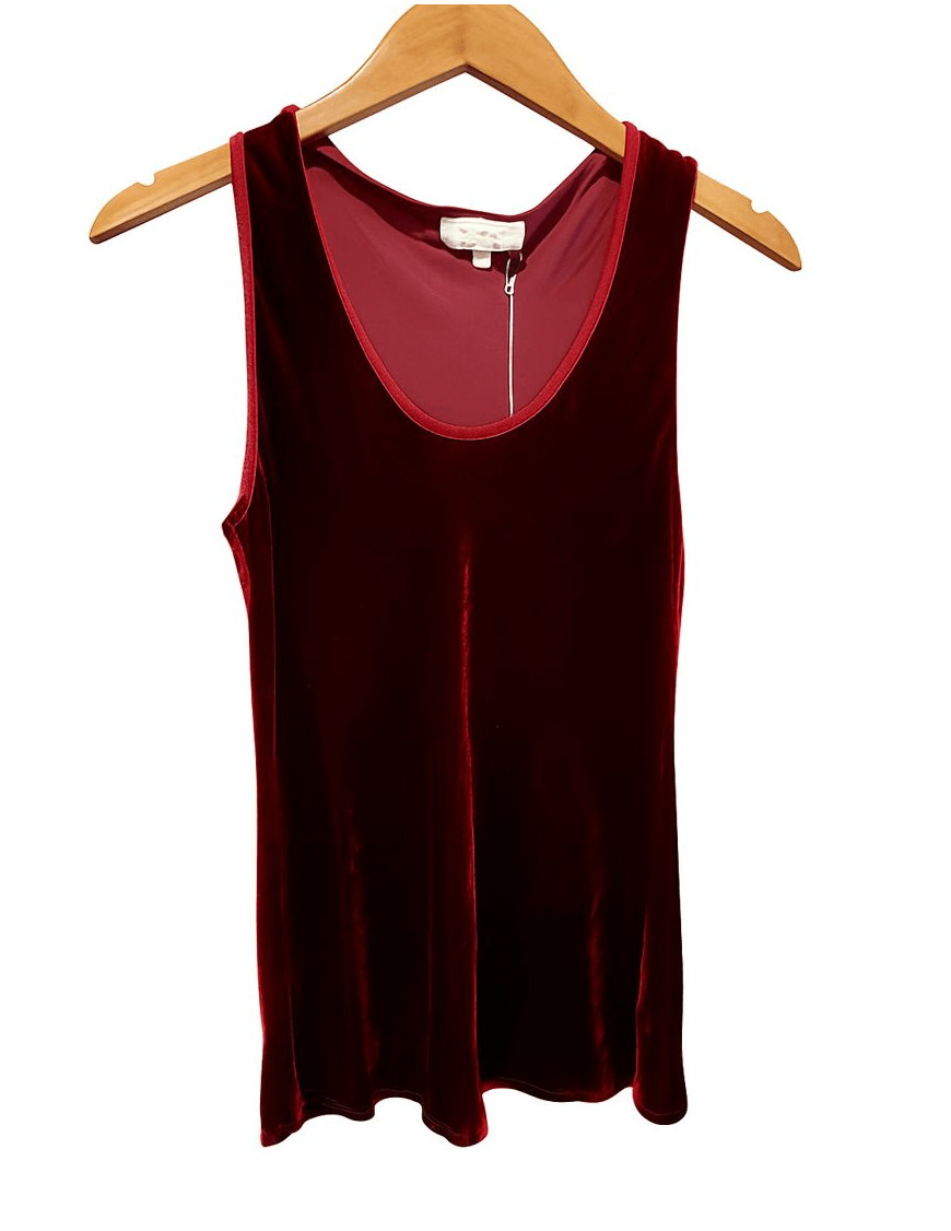Burgundy Velvet Amadi Tank - Amor Lafayette