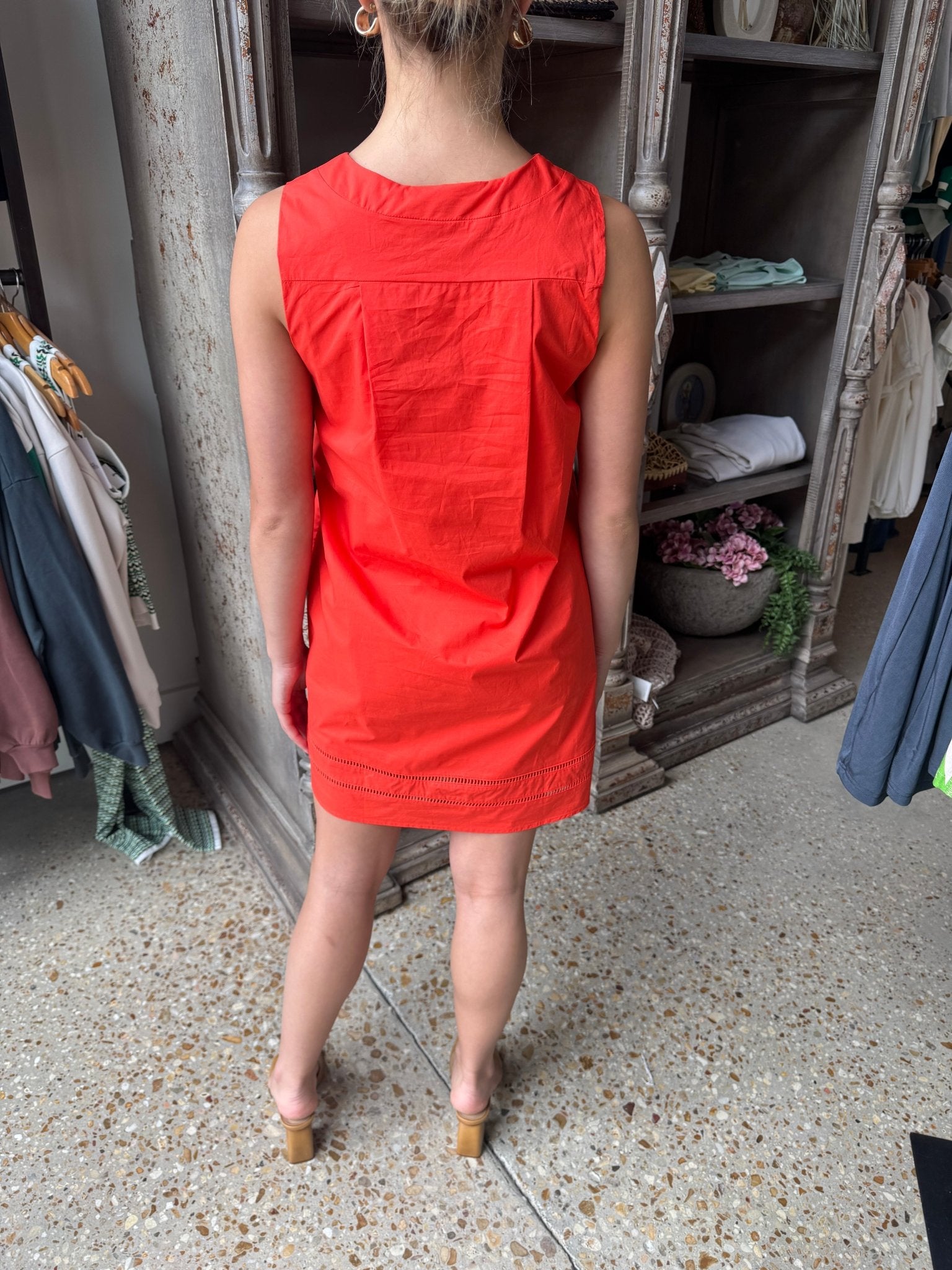 Reese Lattice Trim Poplin Mini Dress Reese Lattice Trim Poplin Mini Dress