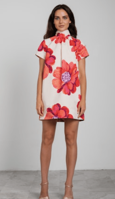 Butter/Coral Rory Dress - Amor Lafayette
