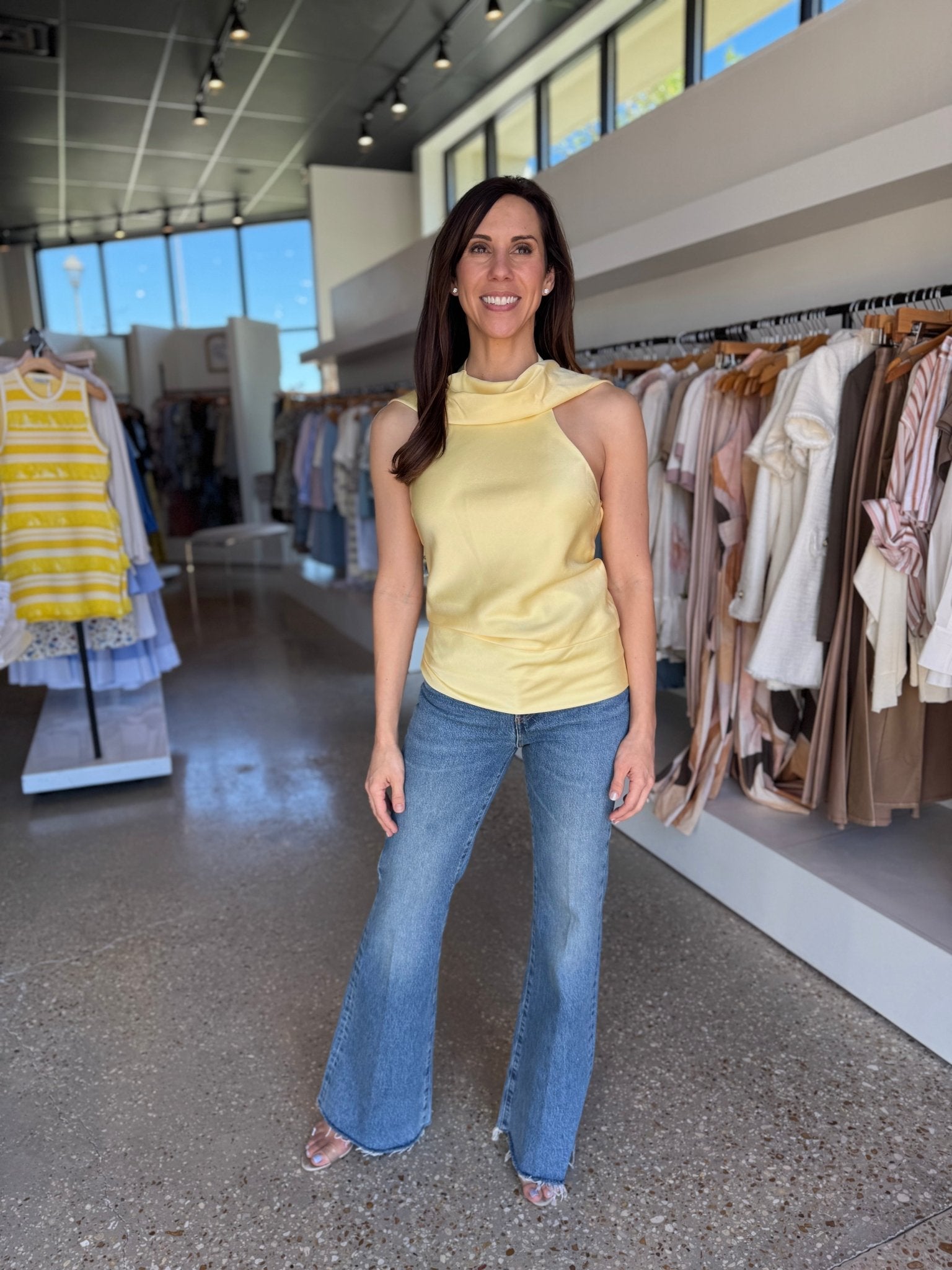 Buttercream Samira Satin Cape Top - Amor Lafayette