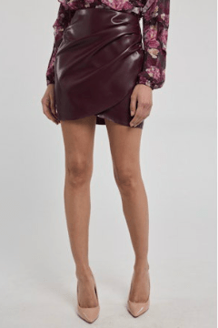 Cabernet Shyann Vegan Leather Skirt - Amor Lafayette