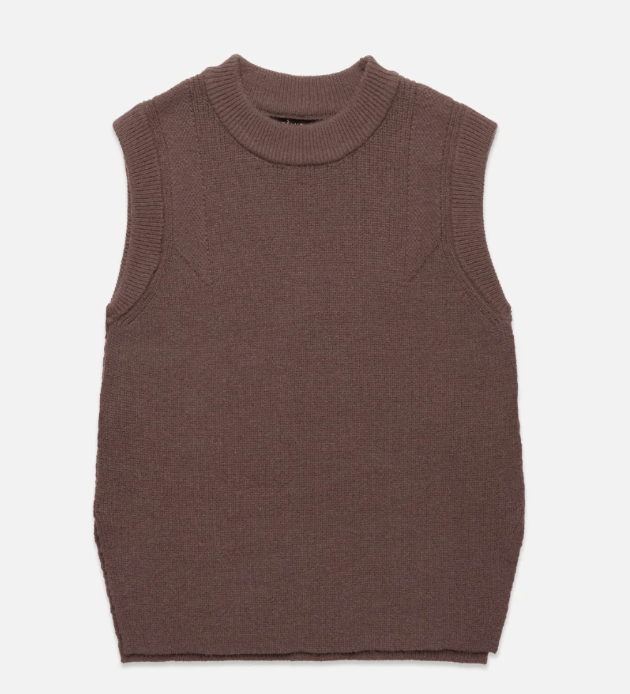 Cacao Theodore Knit Vest - Amor Lafayette