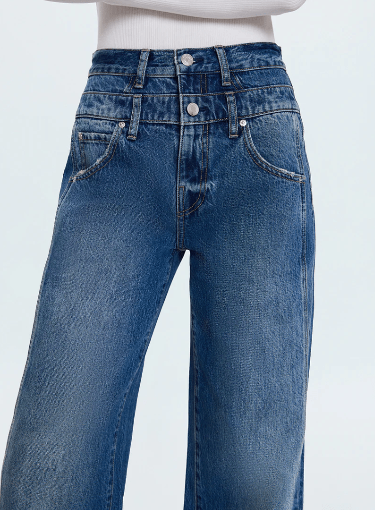 Caleb High Rise Relaxed Stacked Waist in Echo - Amor Lafayette